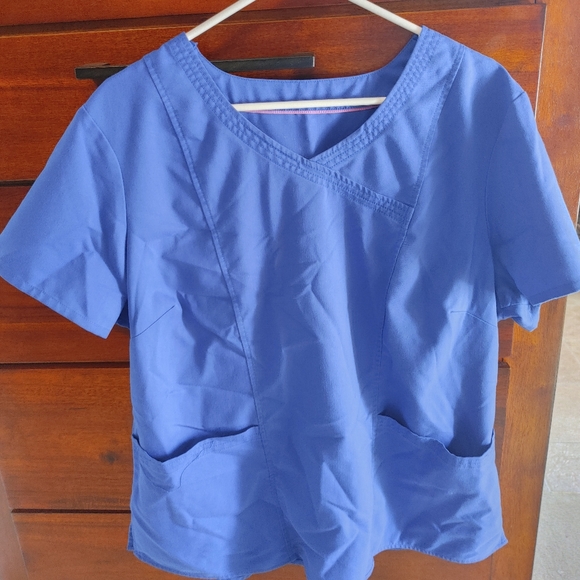 healing hands Other Healing Hands Galaxy Blue Scrub Top Poshmark